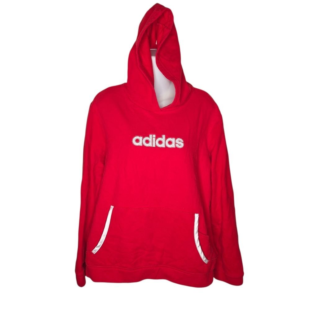 Adidas  Women's Vintage Y2k Red Hoodie Sweatshirt Size XL